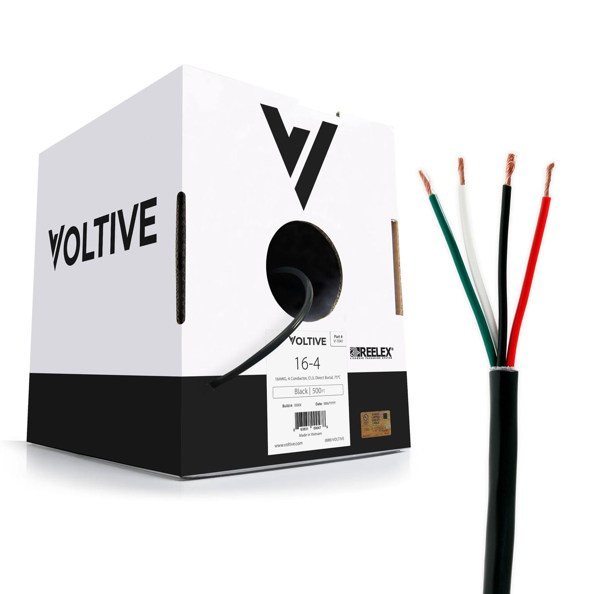 16/4 Speaker Wire CL3 OFC 500ft Black P4306