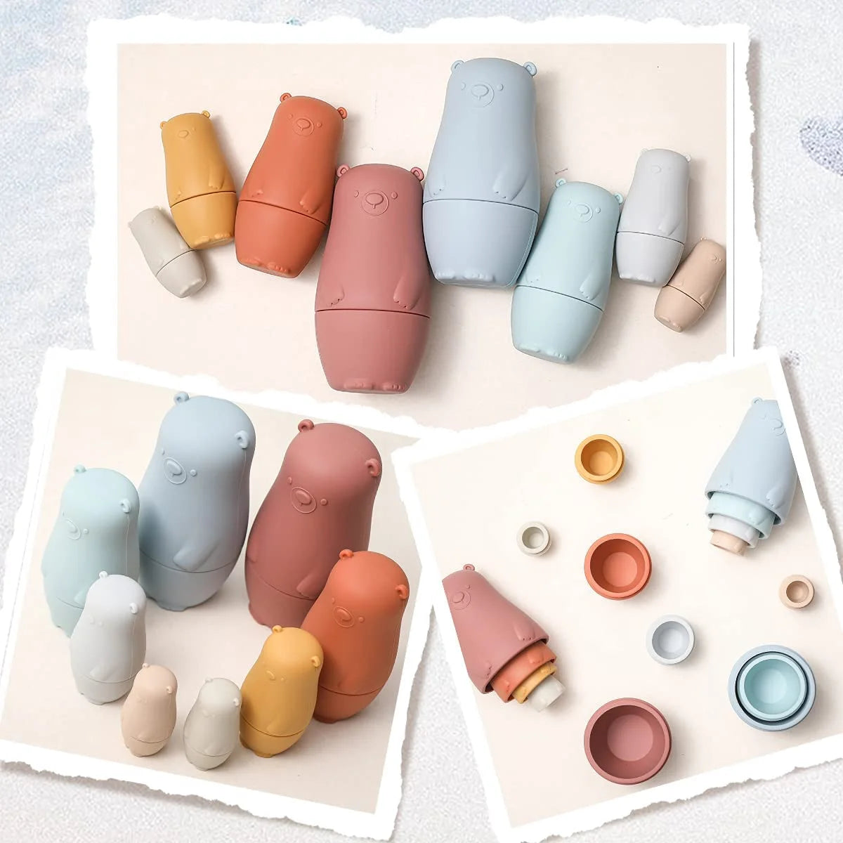 Red Silicone Matryoshka Dolls Stacking Nesting Doll Toys Set B6275