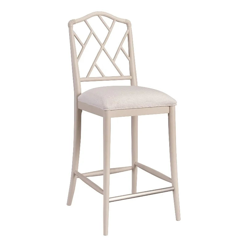 Set of 2 Solid Wood Bar Stool in Off White W944463