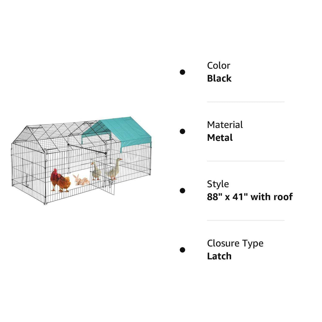 Large Metal Chicken Coop with Door & Cover B857