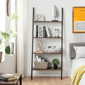 4-Tier Industrial Leaning Wall Bookcase with Metal Frame, Brown K9985