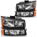 Black Housing Amber Reflector Headlights Assembly O8611