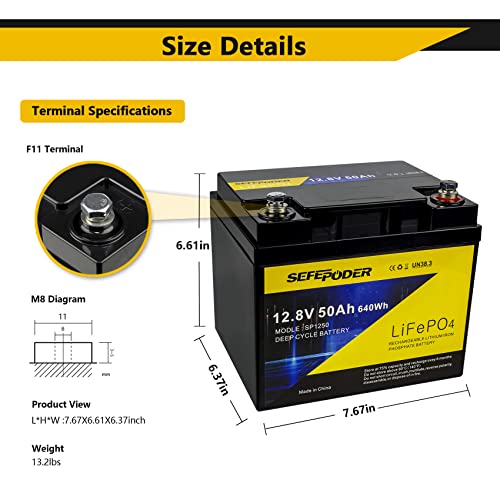2 Pack 12V 15Ah LiFePO4 Deep Cycle Rechargeable Battery with 16A BMS M762