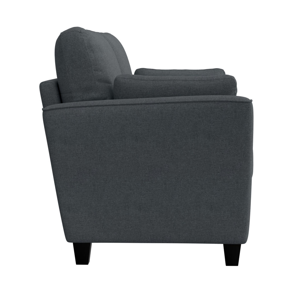 Gray Upholstered Loveseat with 2 Pillows N9305