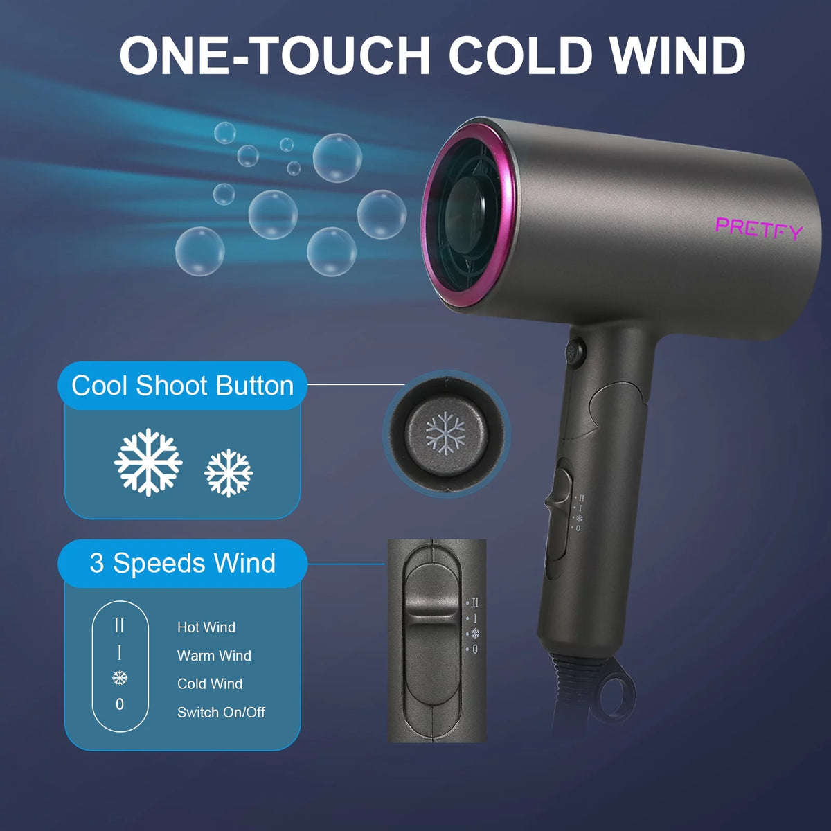 1800W Professional Ionic Hair Dryer V3677