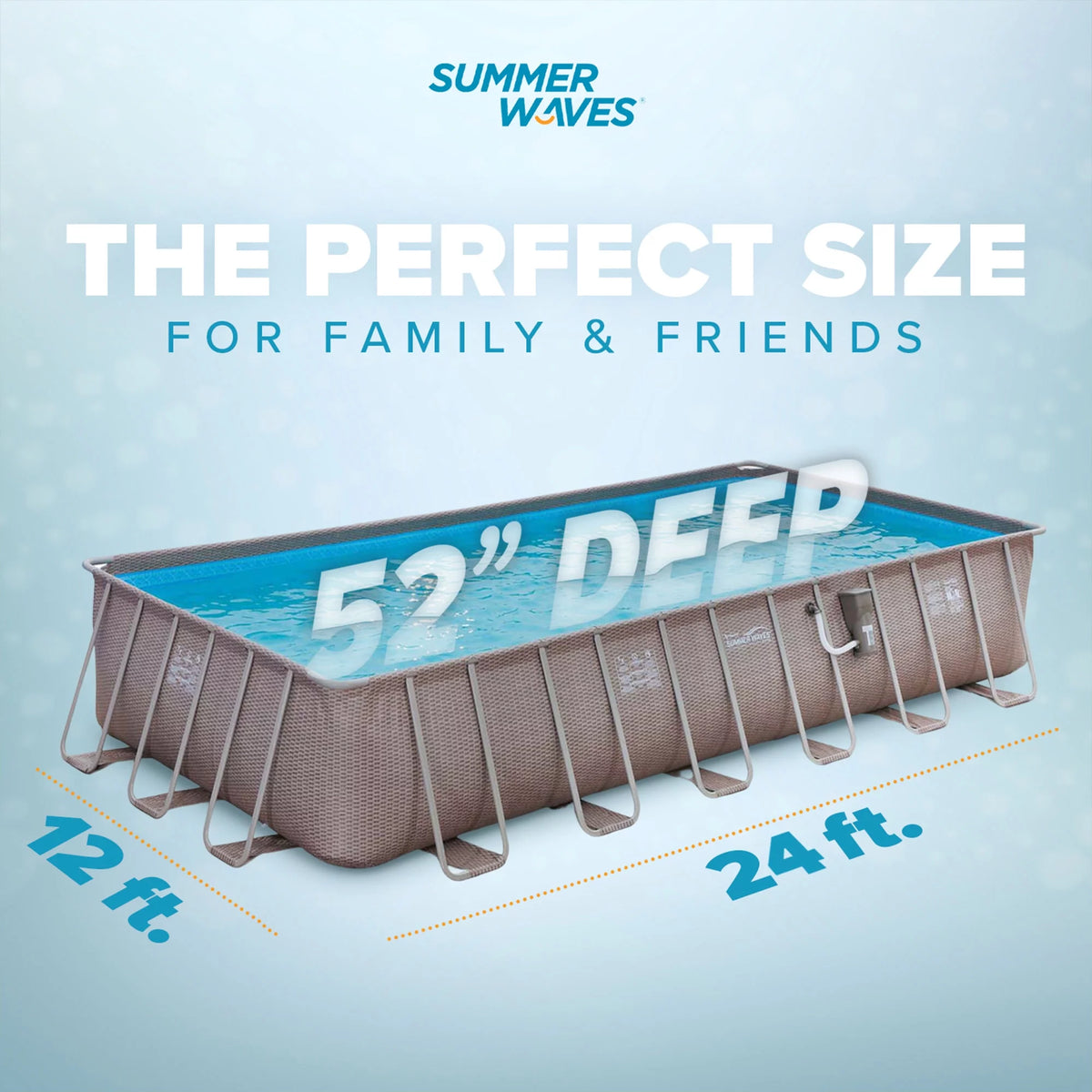 24 x 12 x 4.5' Rectangle Above Ground Frame Swimming Pool Set I294847