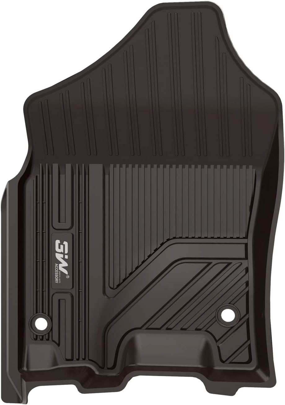 Black TPE All Weather Custom Fit Floor Mats for Dodge Ram 1500 2019-2021 First and Second Row Full Set J1331