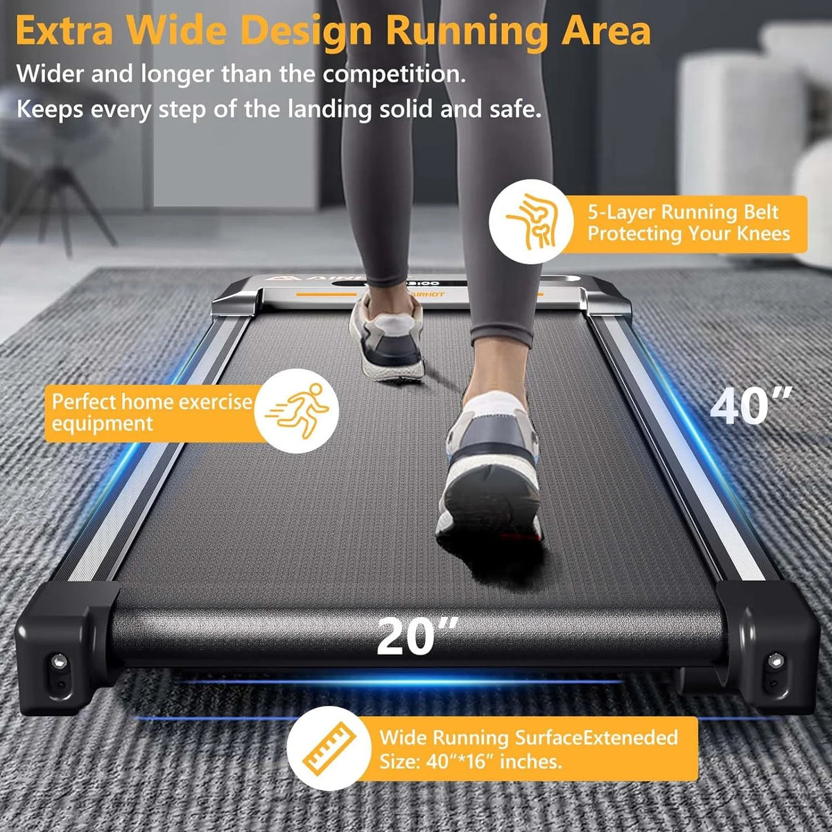Under Desk Treadmill 2 in 1 Black O223476
