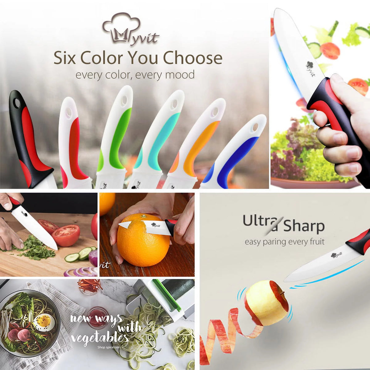 Ceramic Knives Set with Knife Holder N386