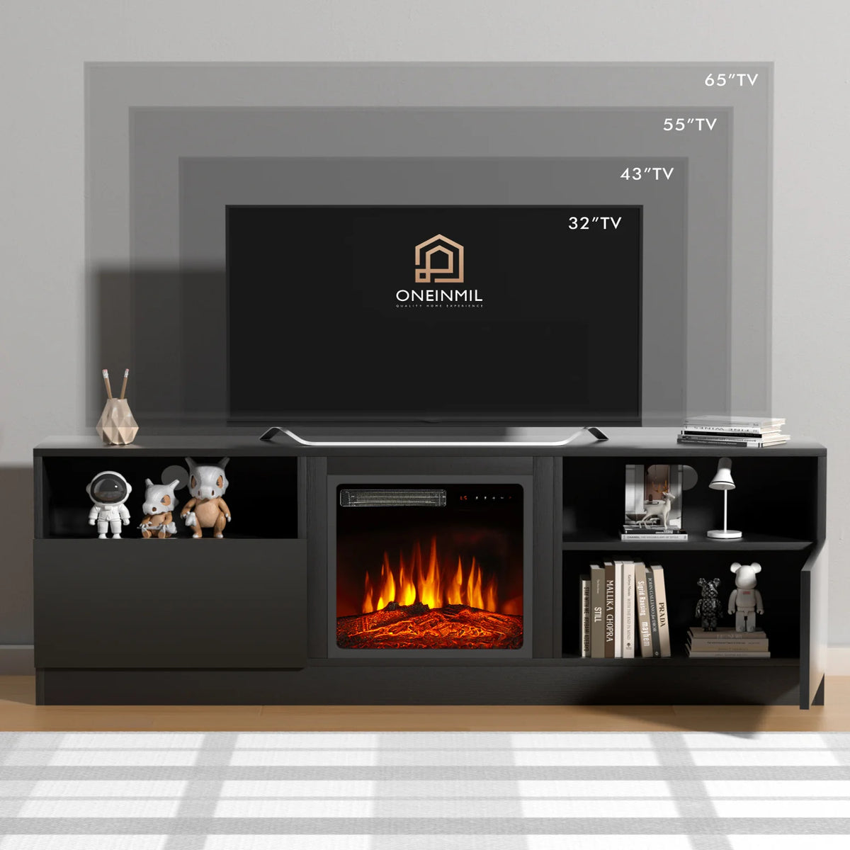 65 Fireplace TV Stand with Electric Fireplace Y687