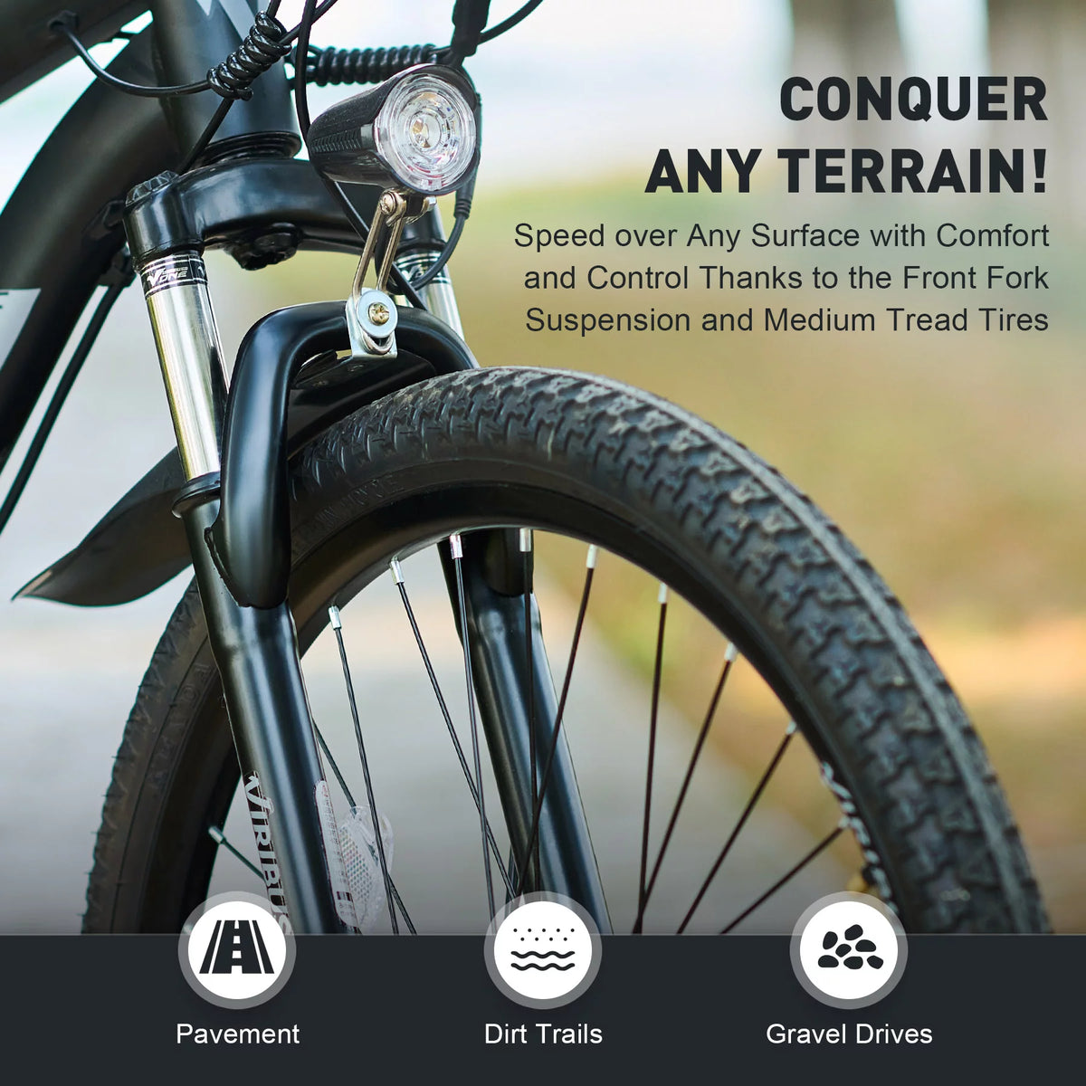 Electric Mountain Bicycle 26" 350W 48V Lithium Battery Black S1776