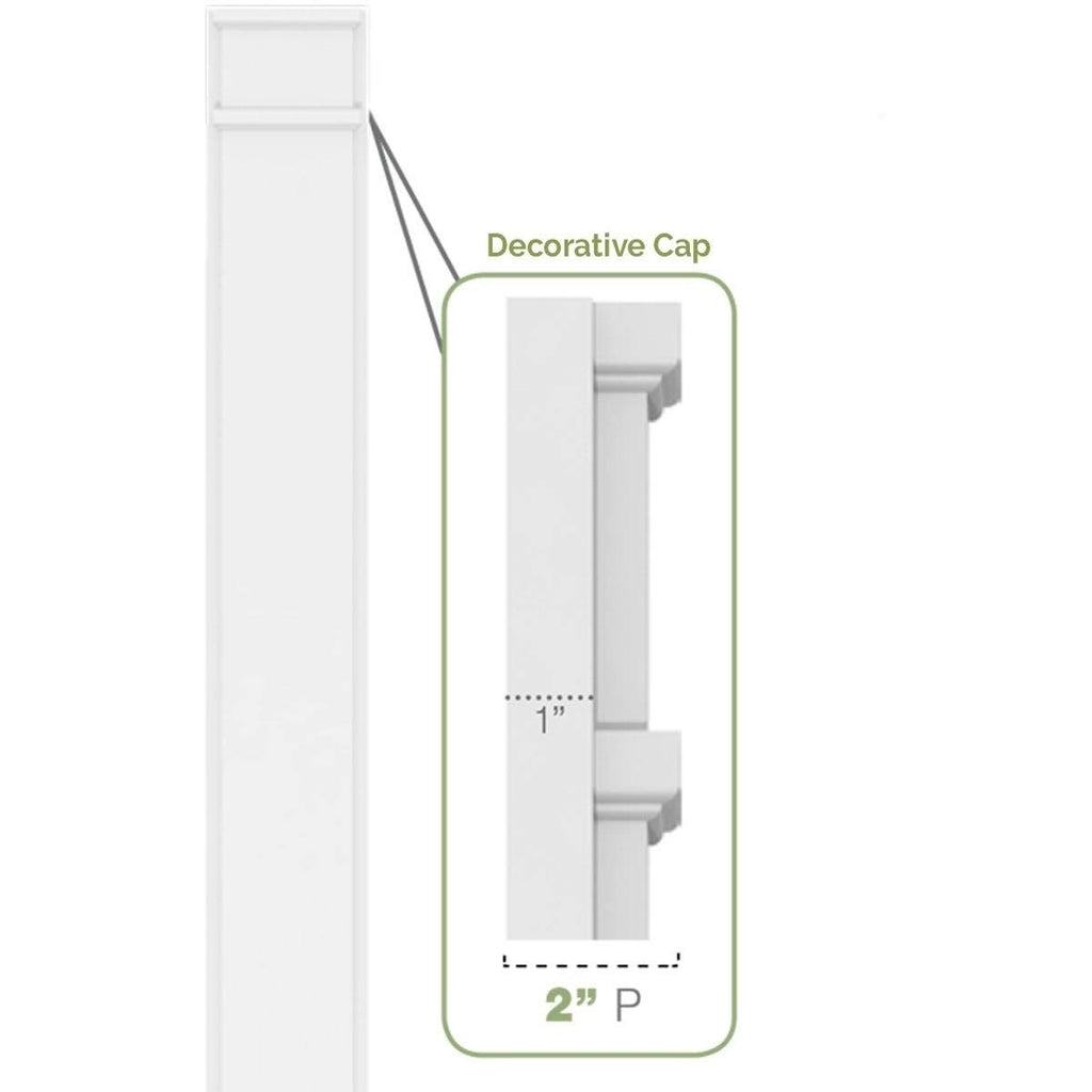 Plain PVC Pilaster with Decorative Capital & Base (Pair) A37241