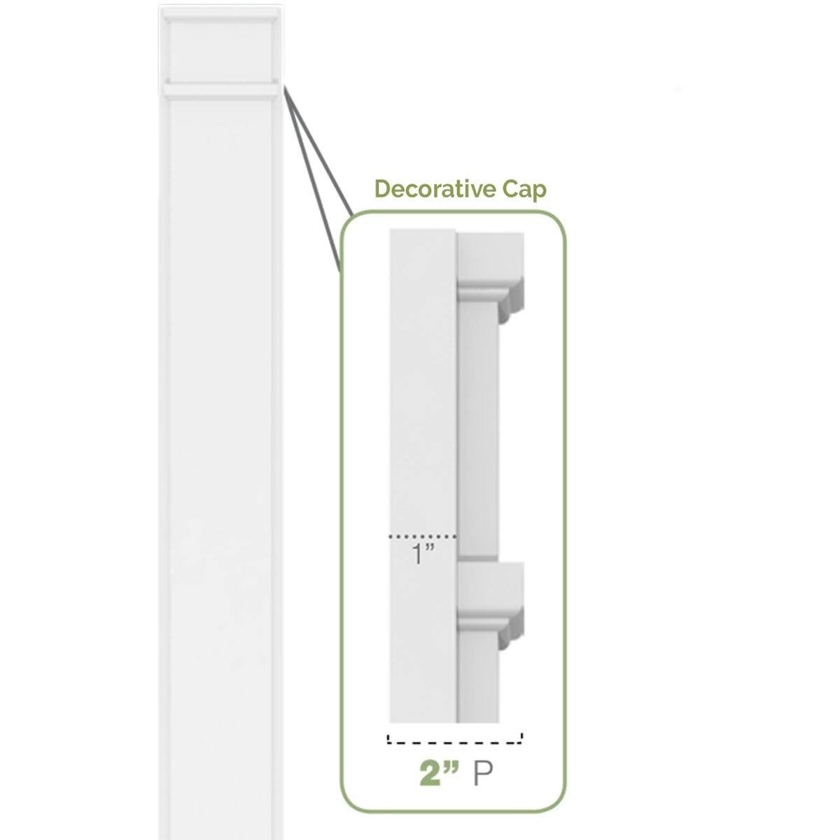Plain PVC Pilaster with Decorative Capital & Base (Pair) A37241