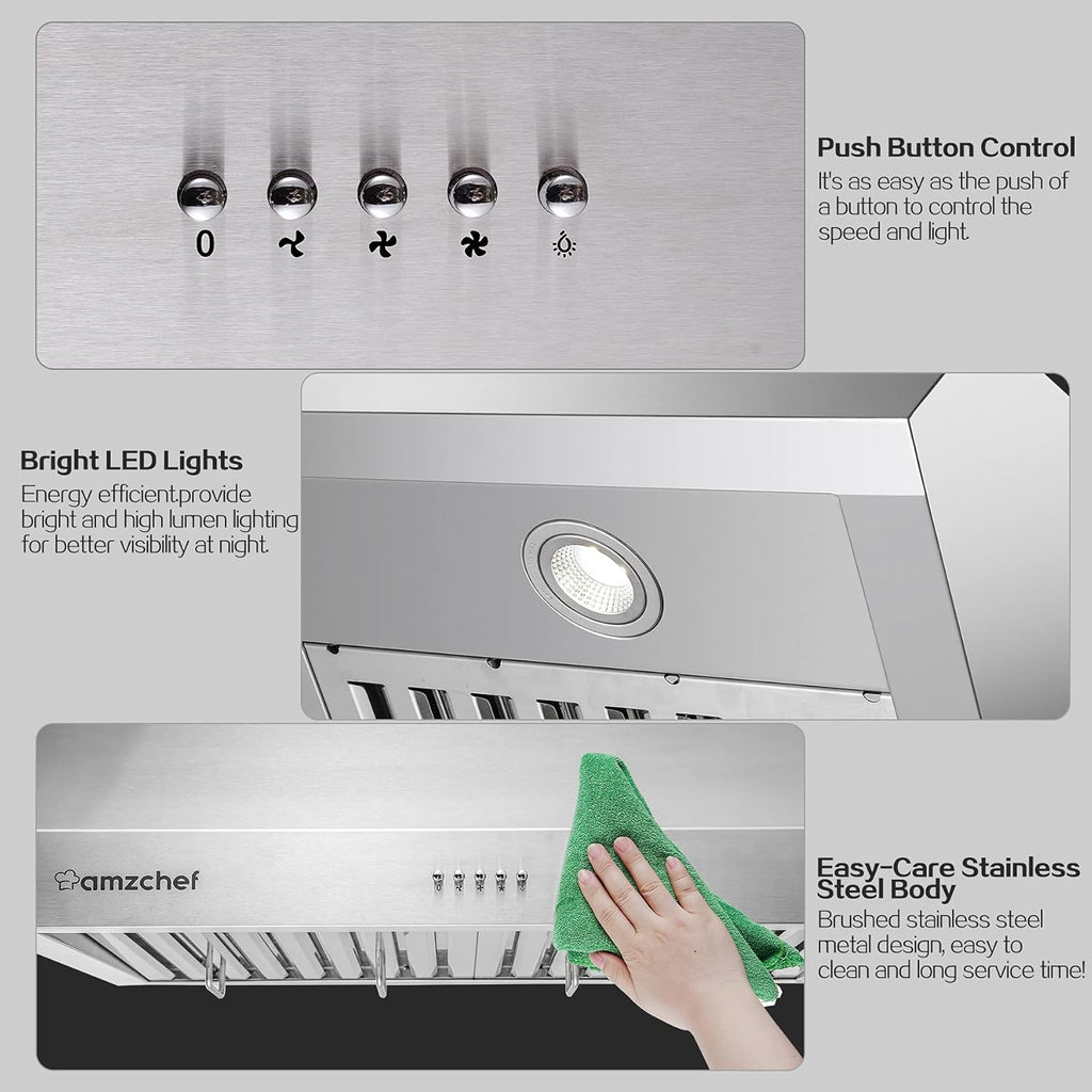 30 inch 700CFM Stainless Steel Under Cabinet Range Hood D7382
