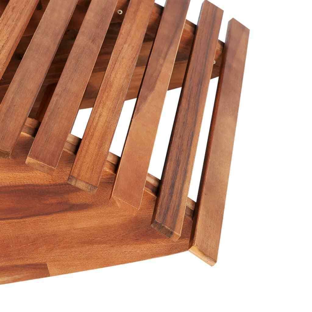 2 Pcs Acacia Wood Rocking Sun Loungers U53525