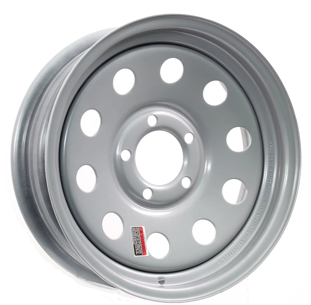 15 x 6 in. 5 Lug Silver Trailer Wheel L1004