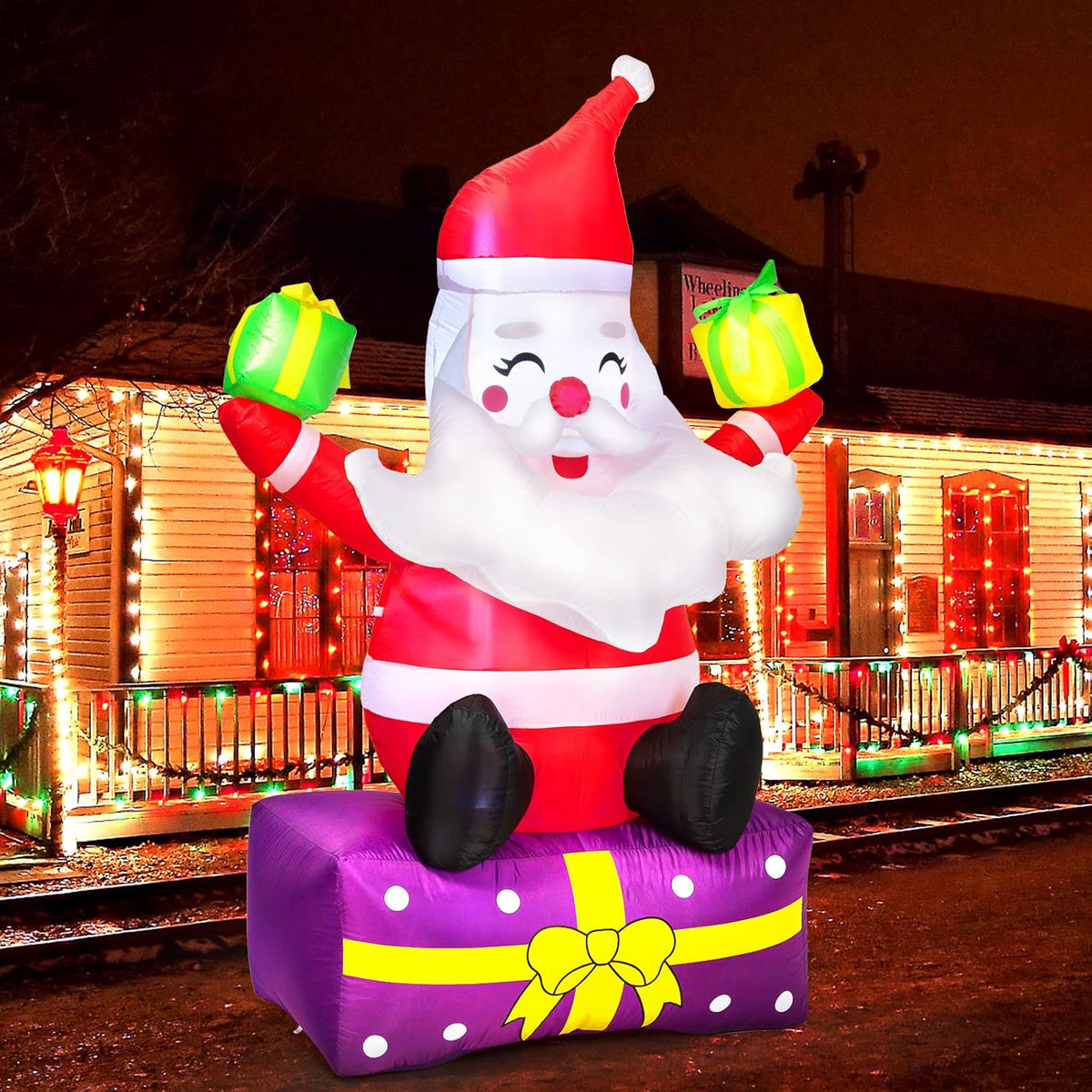 6 Ft Inflatable Santa Claus with Gift Boxes Y9753