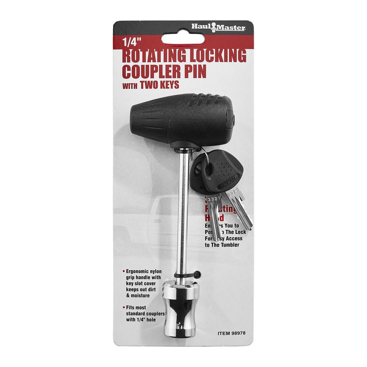 1/4 in. Rotating Locking Coupler Pin with 2 Keys L281876