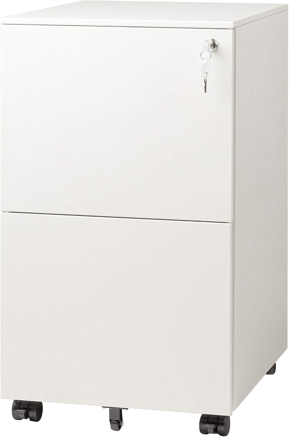 Black 2-Drawer Mobile File Cabinet with Lock M222386
