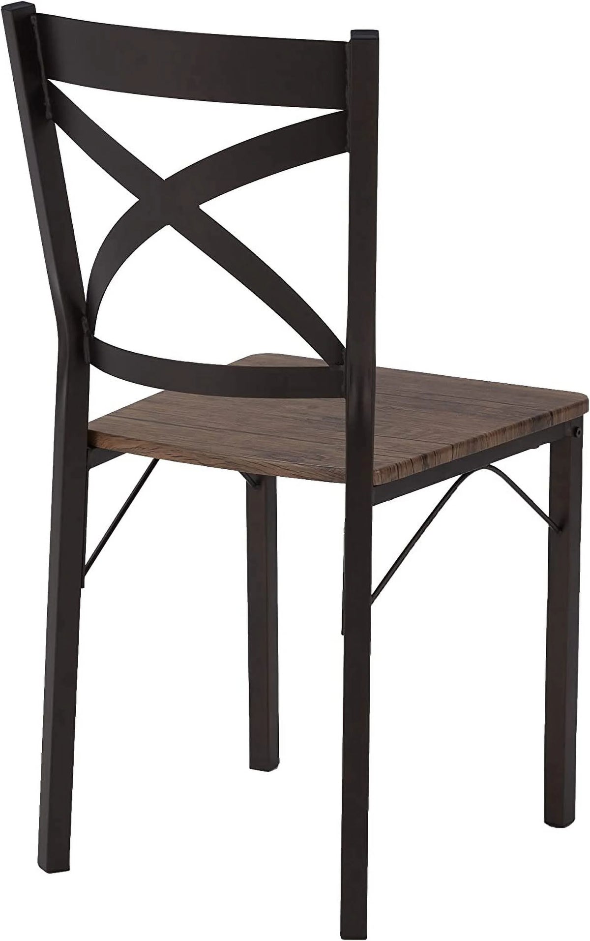 5 Piece Industrial Style Dining Table and Chairs Set Brown/Black H42507