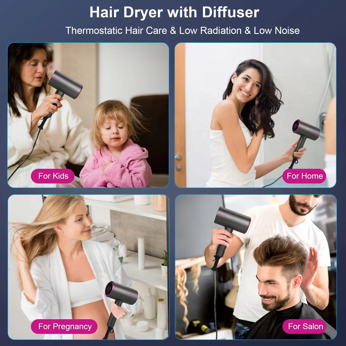 1800W Professional Ionic Hair Dryer V3677