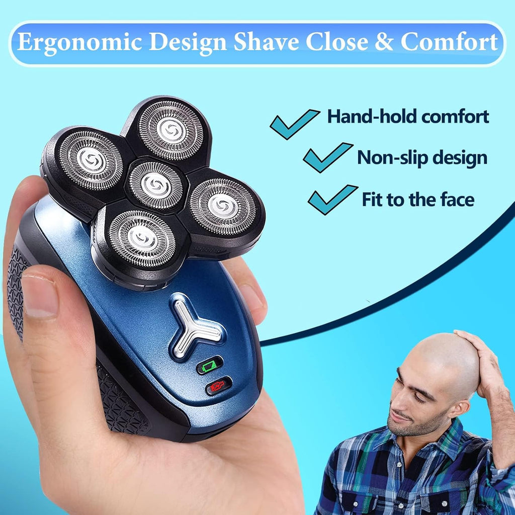 5 in 1 Cordless Waterproof Electric Rotary Head Shaver F925