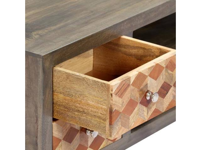 Gray Solid Mango Wood TV Cabinet Q91209