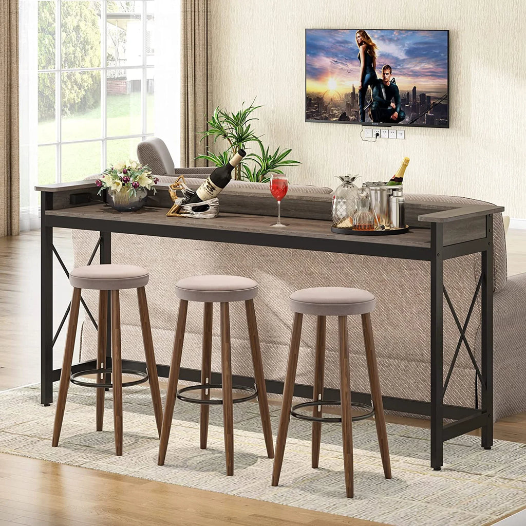 Grey 70.9 inch Console Table with Outlets and USB Ports Z63283