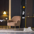 Yellow Velvet Accent Chair with Gold Legs R862850