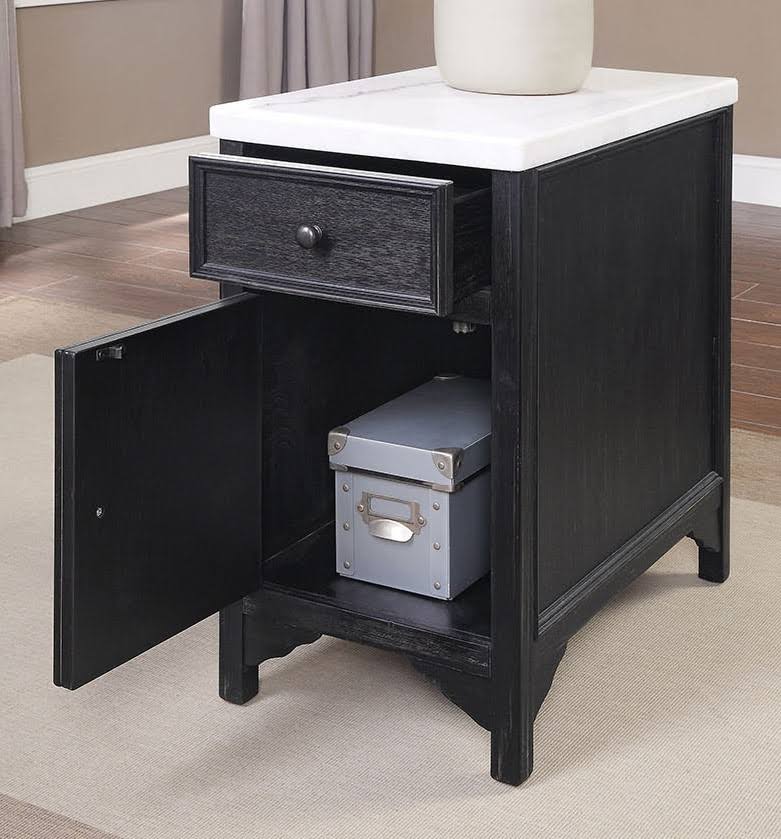 White Black Side Table U62119