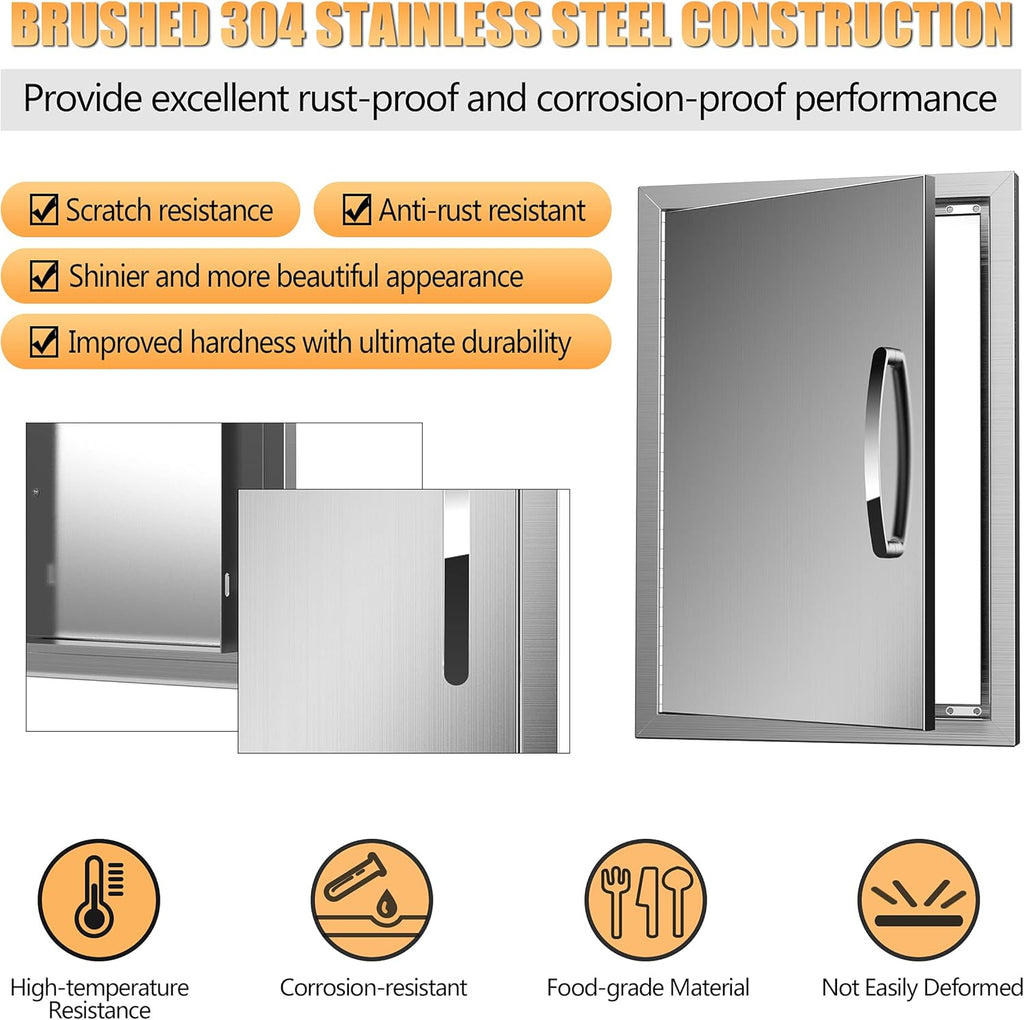 Stainless Steel BBQ Access Door 17W x 24H Inch X2070