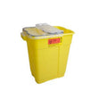 9 Gal Yellow Hinged Top Sharps Collector X164