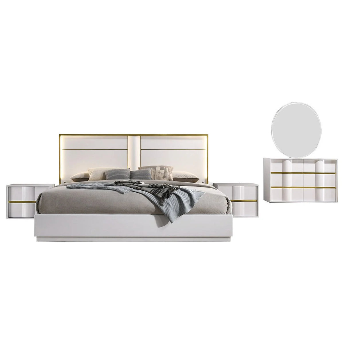 5-Piece Poplar Wood Queen Bedroom Set B503656