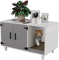 Cat Litter Box Enclosure Table Nightstand with Scratch Pad D792471