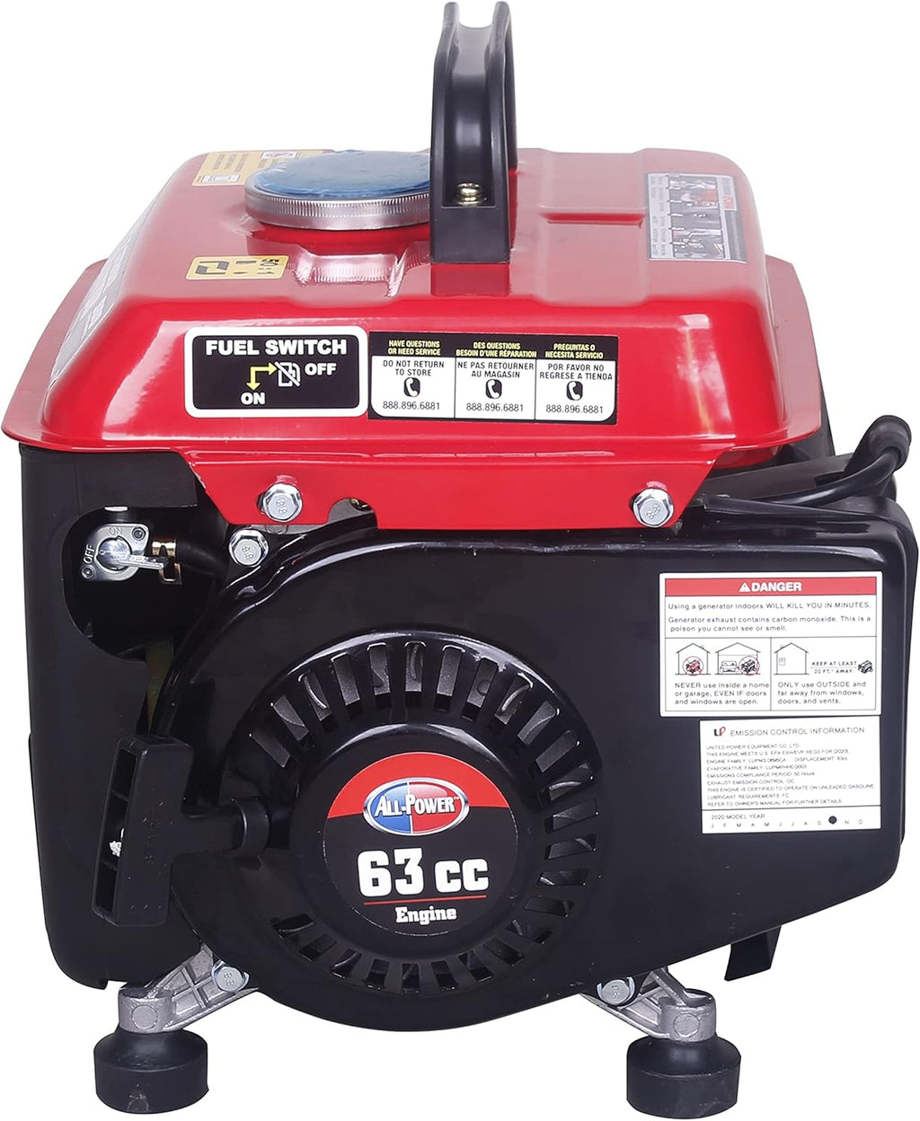 800 Running Watts Gas Powered Portable Generator H52973