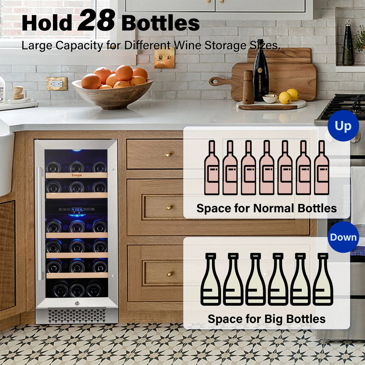 15 Bottle Dual Zone Wine Cooler Refrigerator O46829