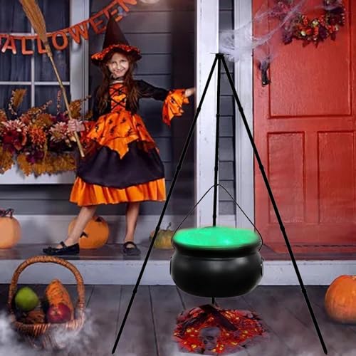Large Plastic Witches Cauldron on Tripod with Light X126