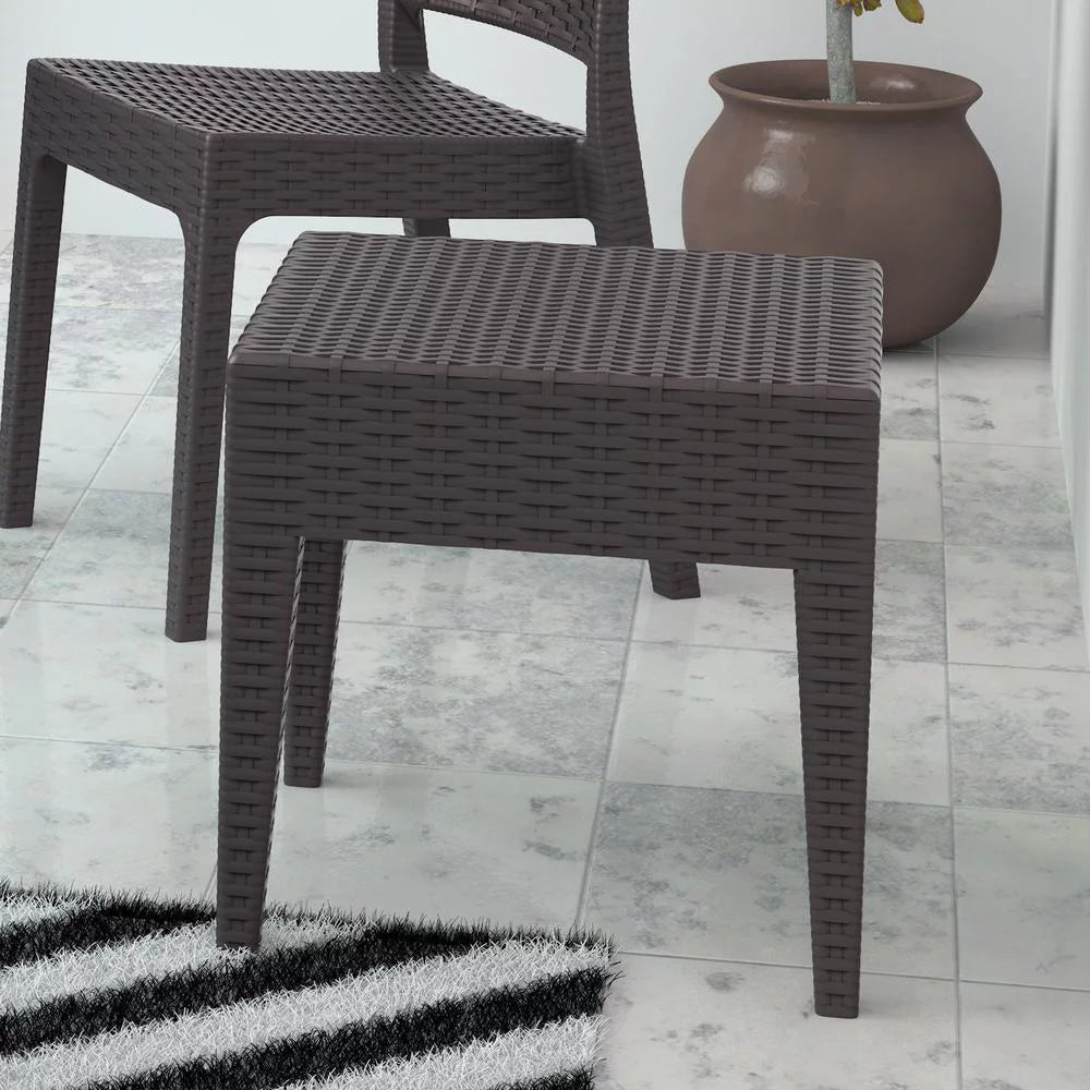 Brown Square Resin Side Table U648