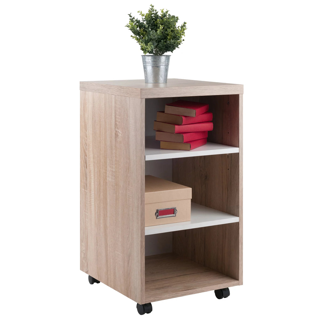 Two-Tone Open Shelves Storage Cabinet T1996
