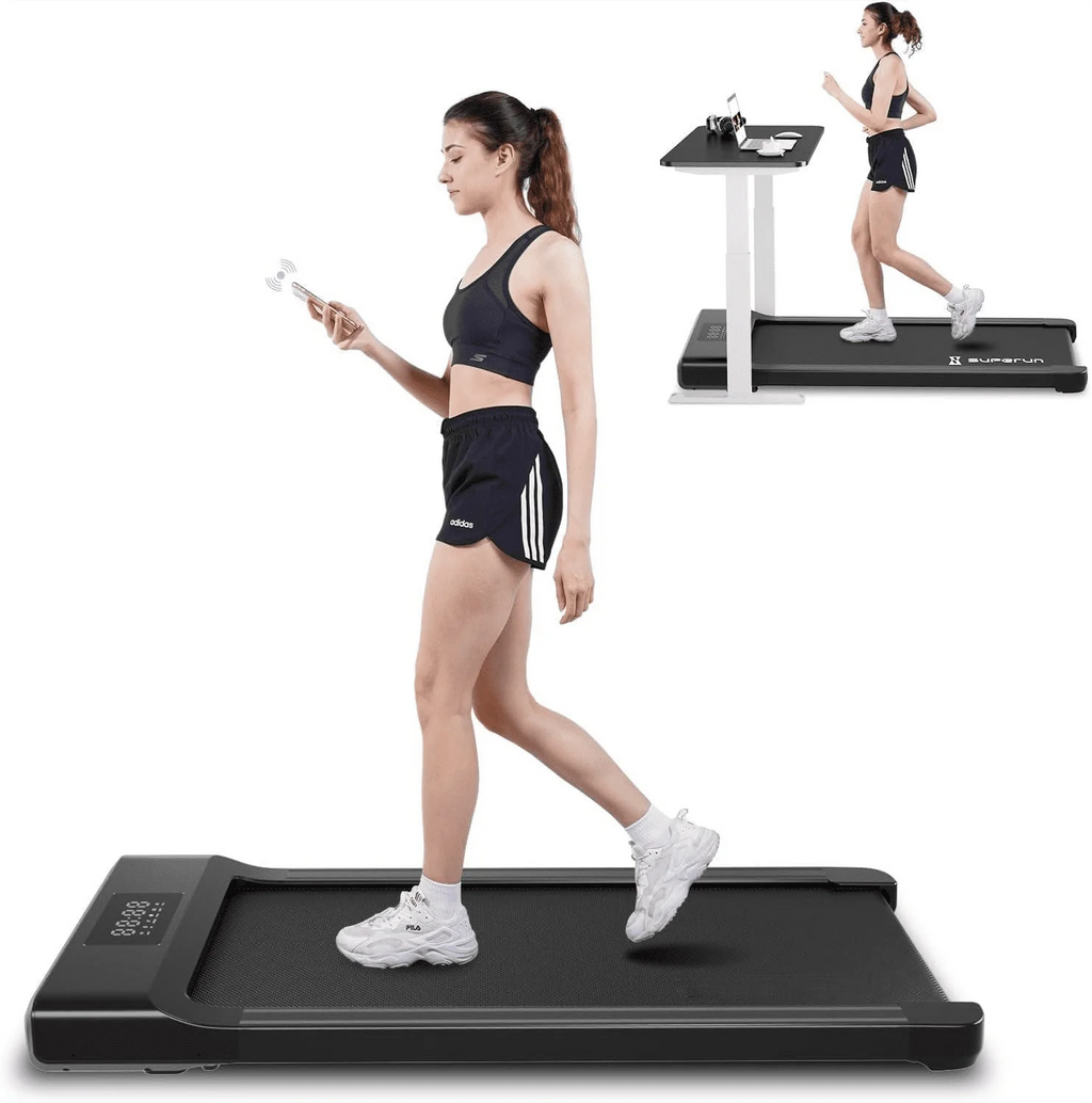 Walking Pad Treadmill 2 in 1 with Remote Control LED Display White T3279