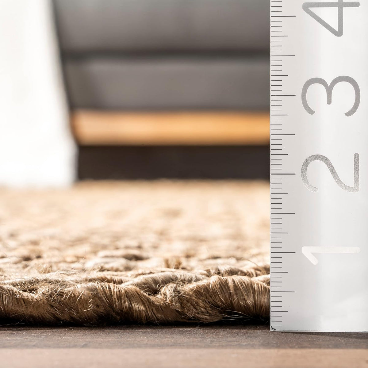 Natural Hand Woven Jute Area Rug, 5x8 U982