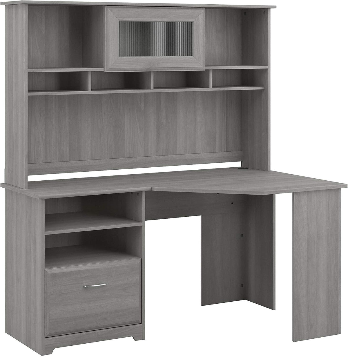 White Corner Desk with Hutch S670509