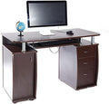 Wood Home Office Computer Desk with Sliding Keyboard Tray, 3 Drawers U8586