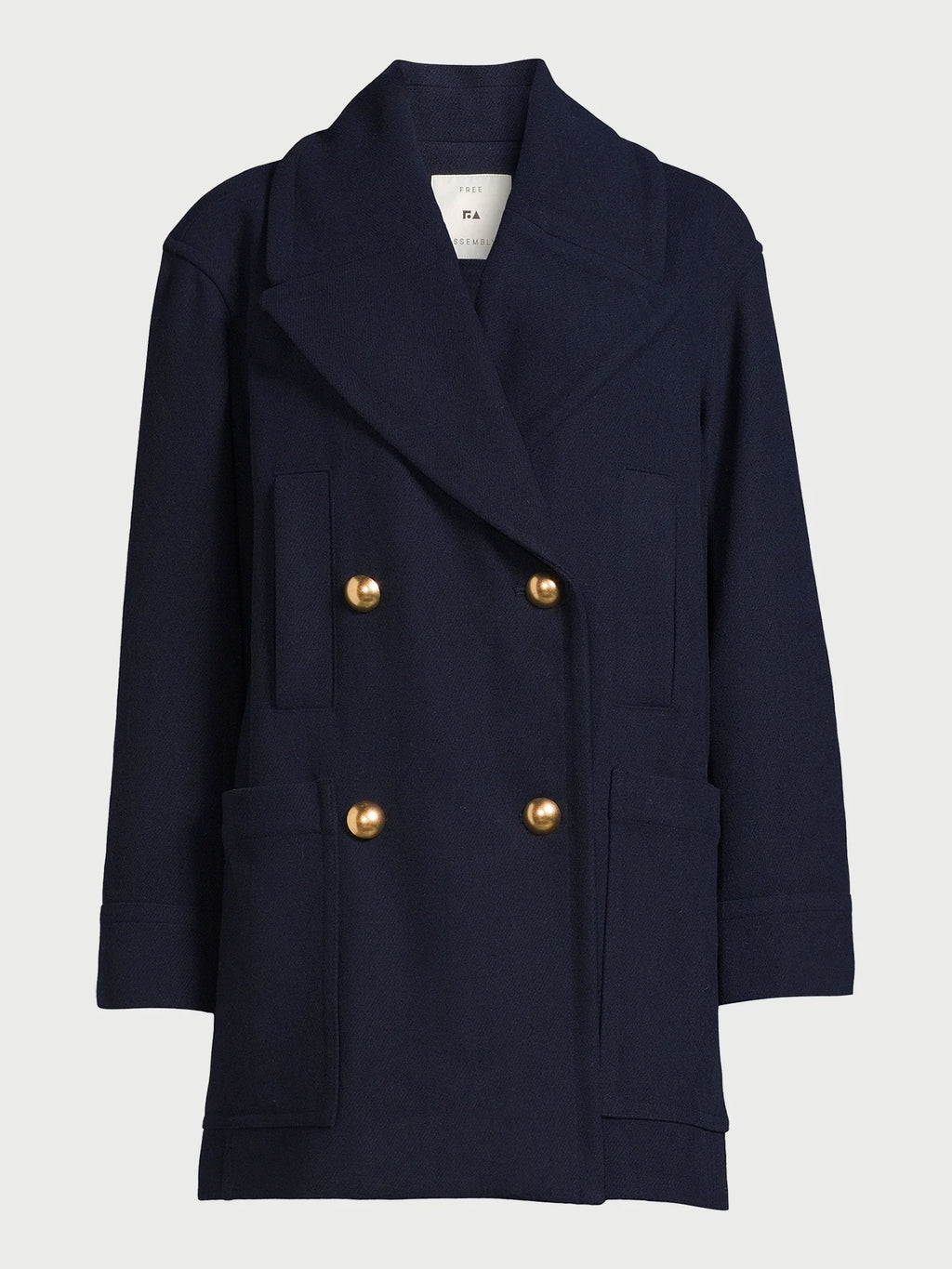 Wool-Blend Peacoat with Patch Pockets N2161