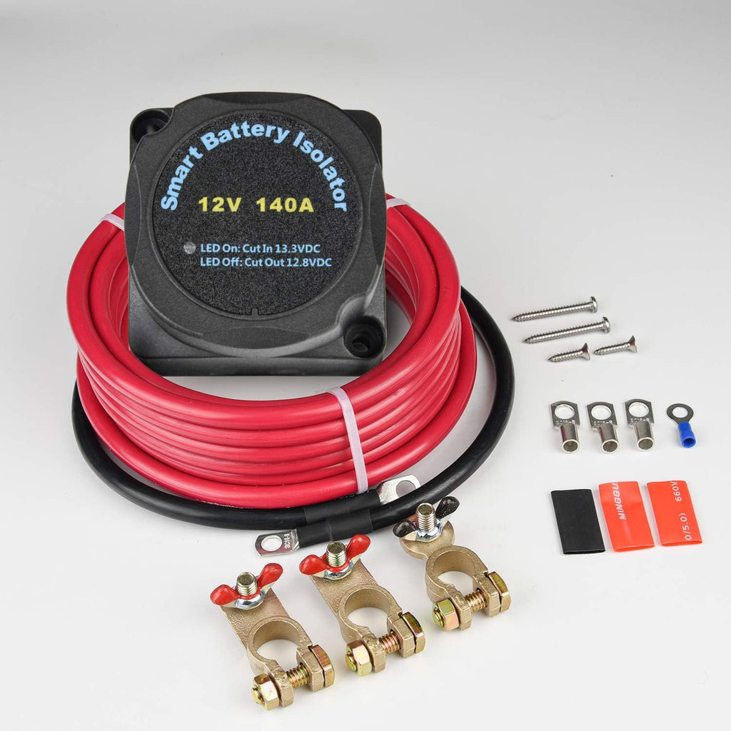 Dual Battery Isolator Kit 12V 140Amp Voltage Sensitive Relay A33239