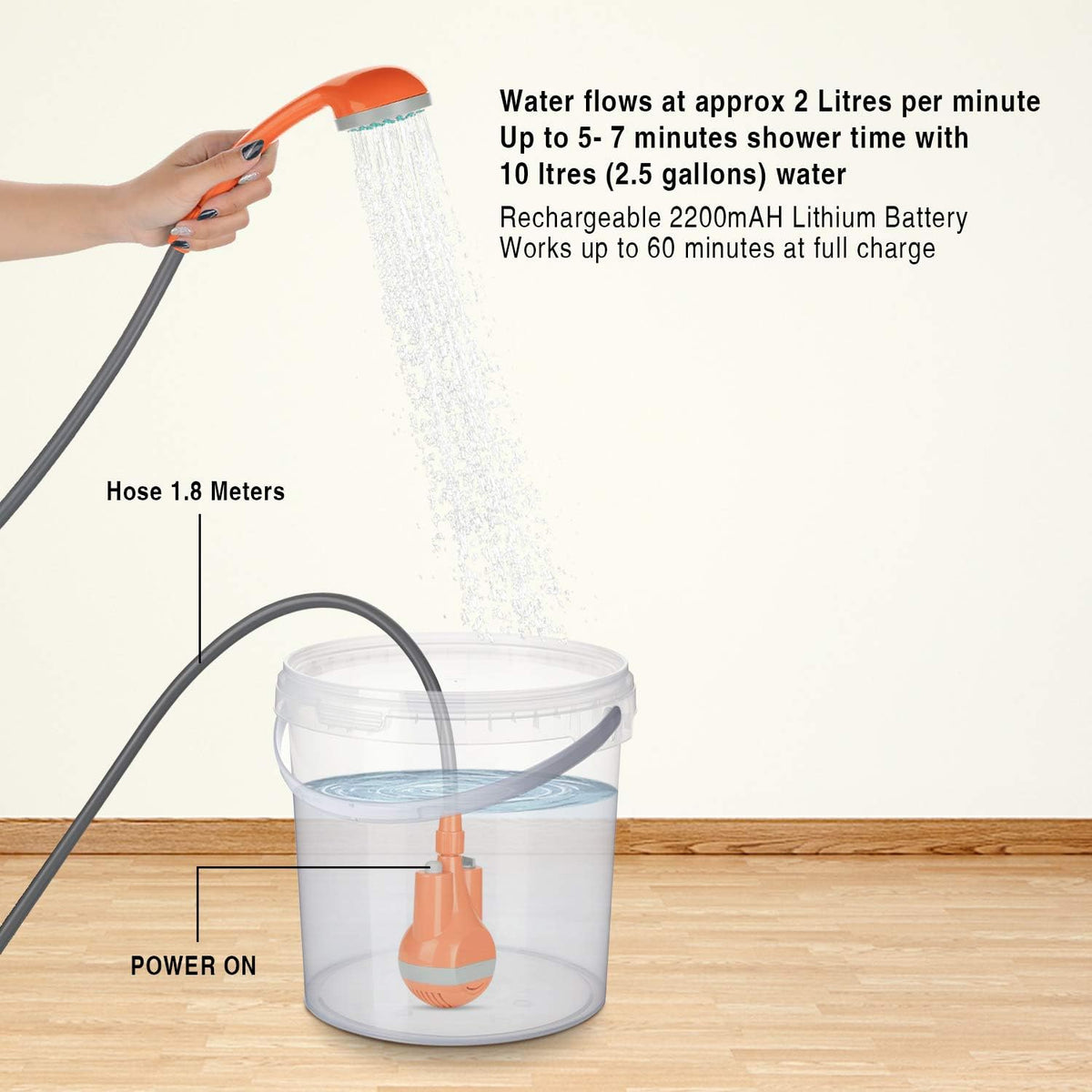 Portable Rechargeable Electric Camping Shower Pump Z8828