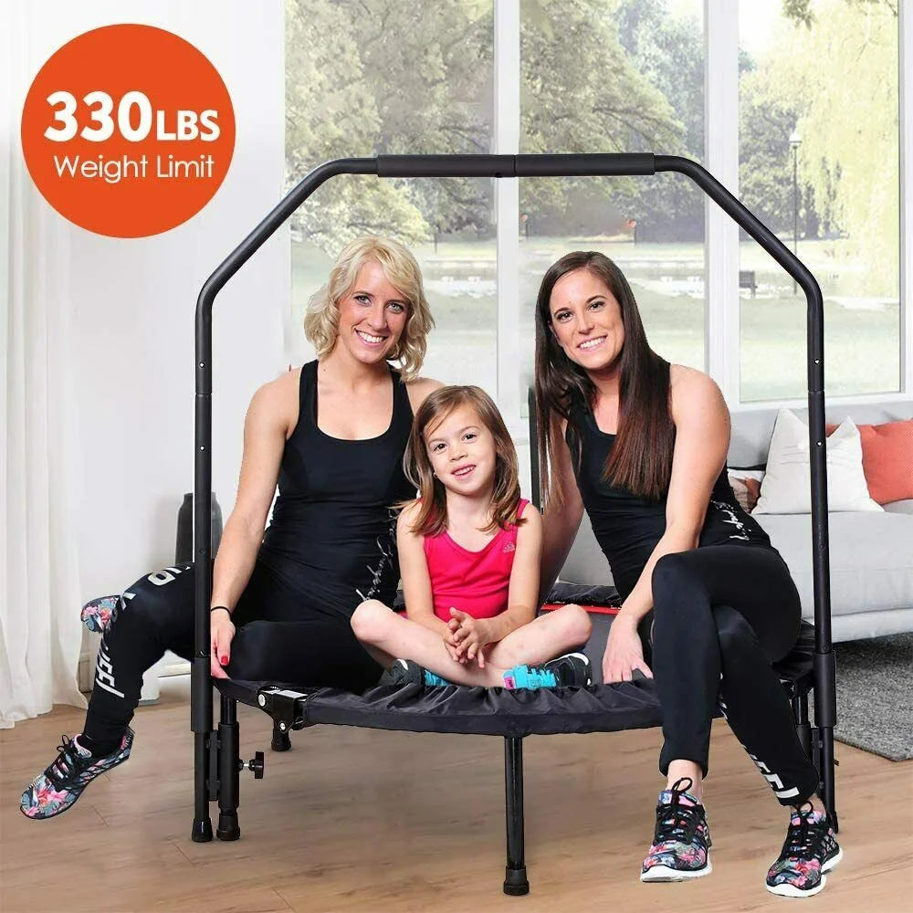 40 Foldable Mini Trampoline with Handrail J940213