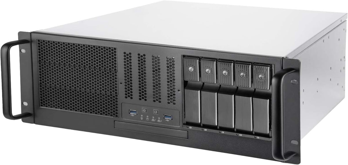 4U Rackmount Server Case with 5 x 3.5 Hot-Swappable Bay and 3 x 5.25 Bays O541