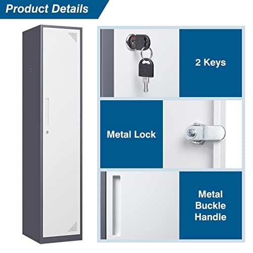 4 Door Steel Locker Cabinet with Lock and Keys Y126