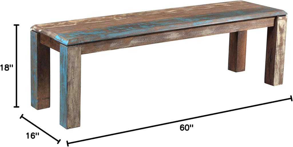 Brown Sheesham Wood Live Edge Bench S982392